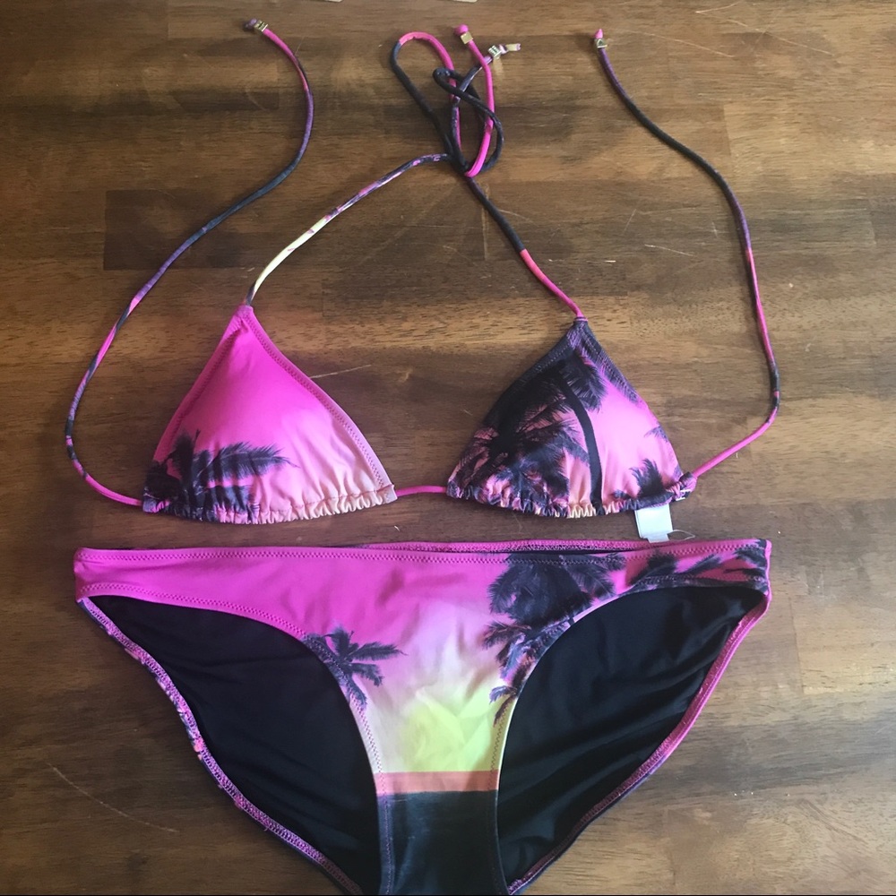 Palm tree sunset PINK brand swimsuit